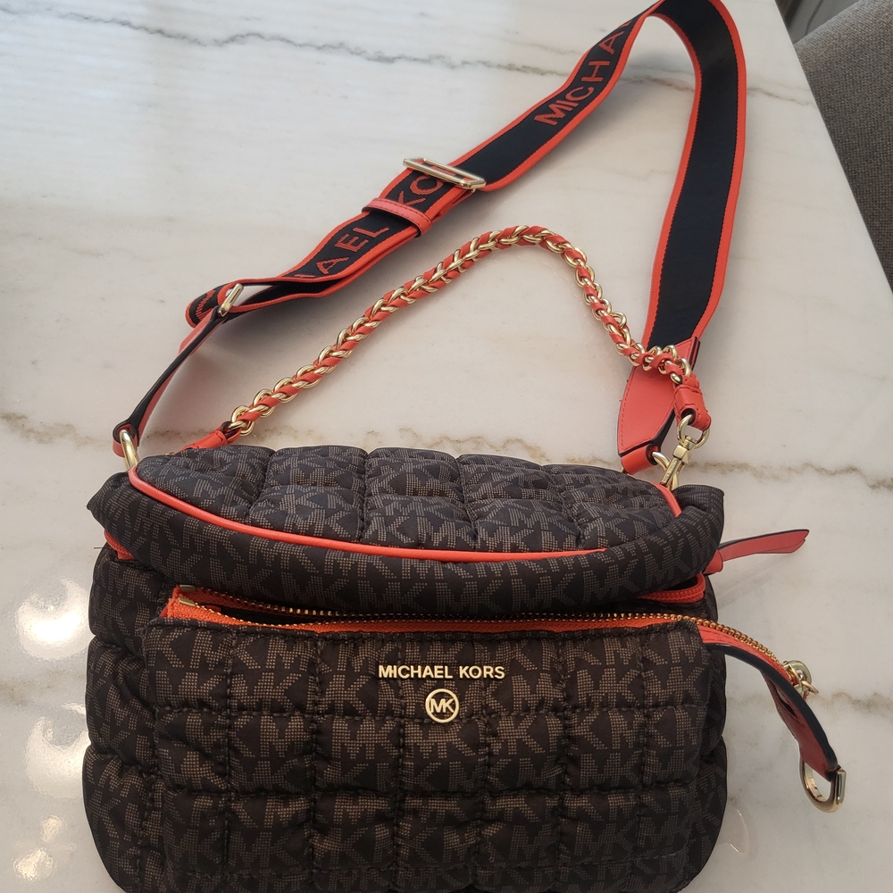Michael Kors Brown Quilted Shoulder Bag